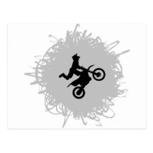 Motocross Scribble Style Postcard