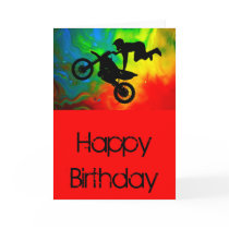 Motocrossing in a Solar Flare Up Greeting Cards