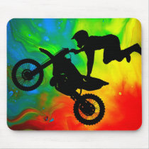Motocrossing in a Solar Flare Up Mousepad