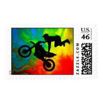 Motocrossing in a Solar Flare Up Postage