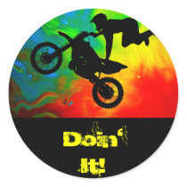 Motocrossing in a Solar Flare Up Sticker