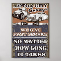 MOTOR CITY METAL SIGN posters