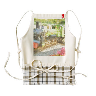 Motor del tren del vapor en la exhibición delantal zazzle HEART