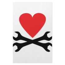 motor mechanic heart icon stationery