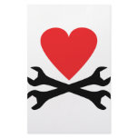 motor mechanic heart icon stationery