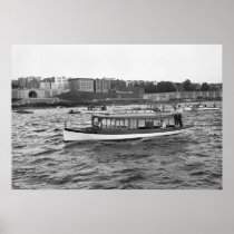 Motorboating on the Hudson River: 1910 Poster
