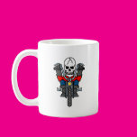 Motorcycle and skull coffee mug