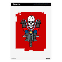 Motorcycle and skull decals for iPad 3