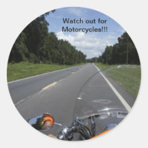 Motorcycle Awareness Round Stickers