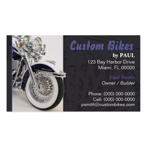 Motorcycle - Bike Builder Business Card (front side)