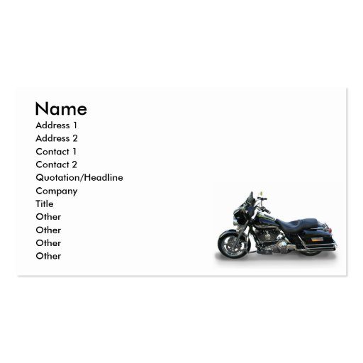 motorcycle business card (front side)