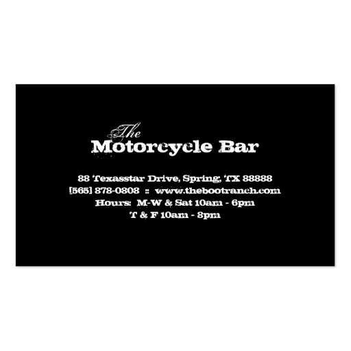 Motorcycle Business Card Mechanic (back side)