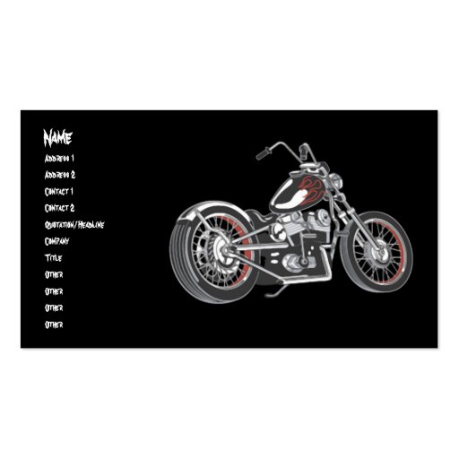 Motorcycle. Business Card Templates (front side)