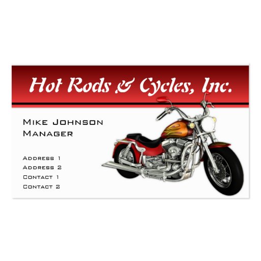 Motorcycle Business Cards Zazzle Motorcycle Business Cards Zazzle