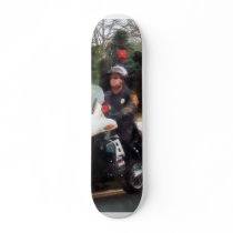 Motorcycle Cop on Patrol Custom Skateboard