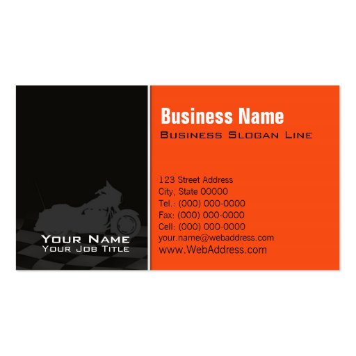 Motorcycle Davidson Business Card (front side)