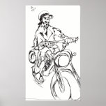 motorcycle drawing poster