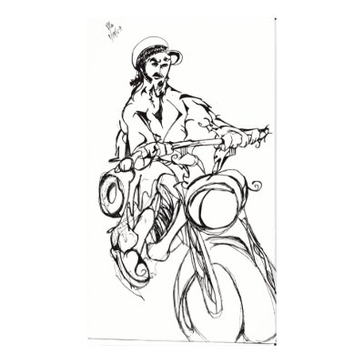 motorcycle drawing poster by devinmoore