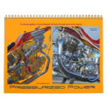 Motorcycle engines - turbocharged and supercharged wall calendar