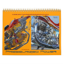Motorcycle engines - turbocharged and supercharged wall calendar
