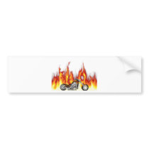 Motorcycle Fire Bumper Sticker