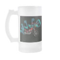 Motorcycle frosted glass mug