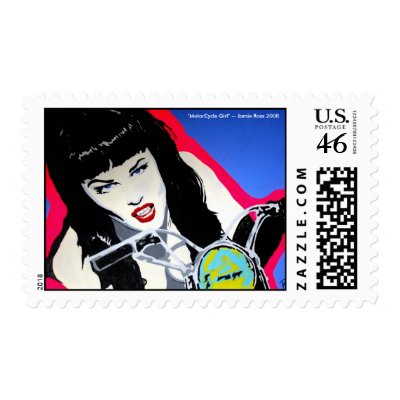 MotorCycle Girl'''' US Postage Stamp
