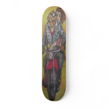 motorcycle guy skateboards