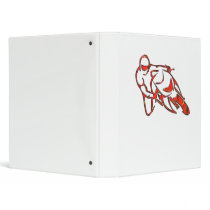 Motorcycle Logo Leaning Into Curve Red Streaks Binder