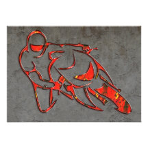 Motorcycle Logo Leaning Into Curve Red Streaks Custom Announcement