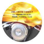 Motorcycle Motor Address Labels Round Sticker