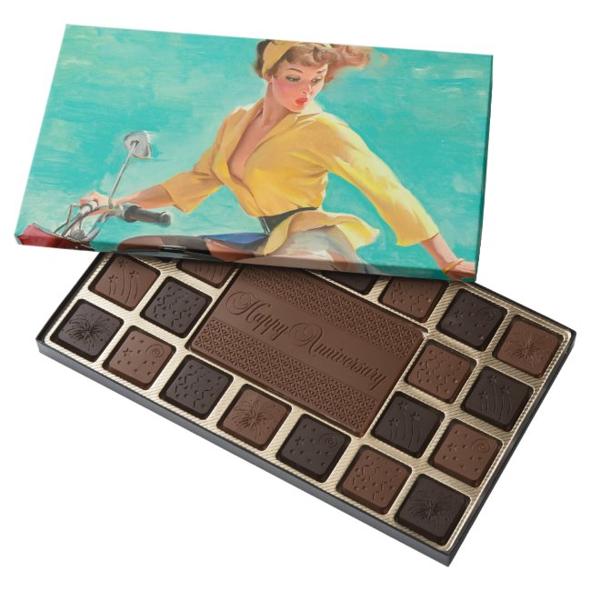 Motorcycle Pin Up Girl Box of Chocolates