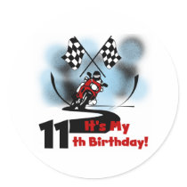 Motorcycle Racing 11th Birthday stickers