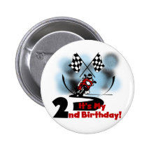 Motorcycle Racing 2nd Birthday Tshirts and Gifts Pin