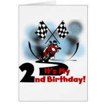 Motorcycle Racing 2nd Birthday Tshirts and Gifts Cards