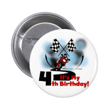 Motorcycle Racing 4th Birthday Tshirts Pins