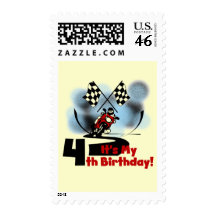 Motorcycle Racing 4th Birthday Tshirts Postage