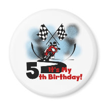 Motorcycle Racing 5th Birthday magnets