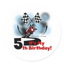 Motorcycle Racing 5th Birthday stickers