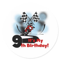 Motorcycle Racing 9th Birthday stickers