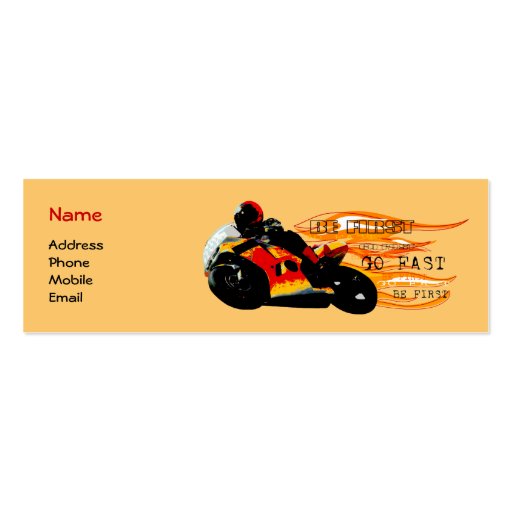 Motorcycle Racing Business Card Templates (front side)