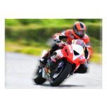Motorcycle Red Racer Custom Invites