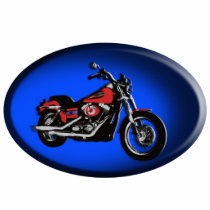Motorcycle red road bike moulded keychain photo sculptures