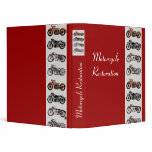 MOTORCYCLE RESTORATION red white grey binders