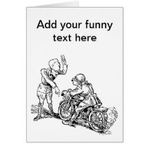 Motorcycle Rider & Policeman Humor Card