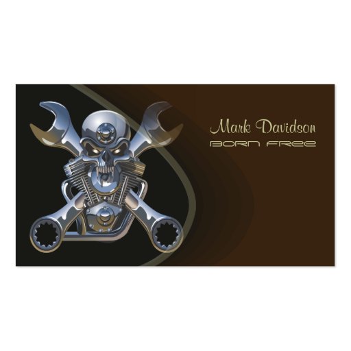 Motorcycle sales + repair businesscards business card templates (front side)