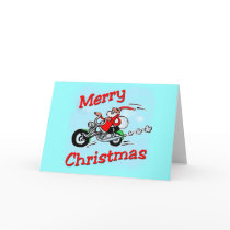 Motorcycle Santa Greeting Card