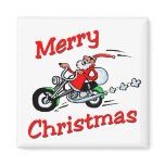 Motorcycle Santa Magnet