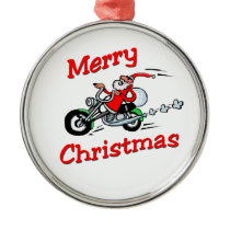 Motorcycle Santa Christmas Tree Ornament