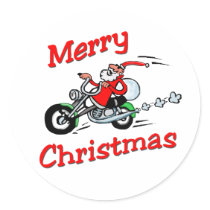 Motorcycle Santa Sticker